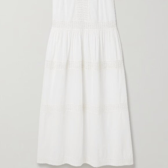 NWT 2024 ULLA JOHNSON Thalia Crochet-trimmed Voile Coverup in Cowrie XS $590 - Picture 7 of 12